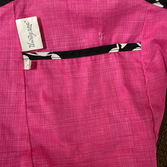 Thirty One Black Floral Brushstrokes Reversible Shoulder Bag Purse - Picture 7 of 10